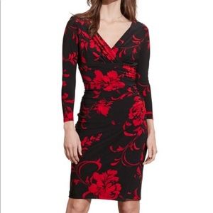 Lauren Black & Red Floral Sheath Dress - Women